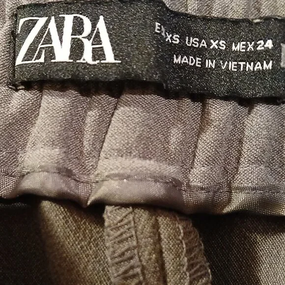 ZARA Gray High-Rise Wide Leg Dress Trousers XS - Picture 3 of 12